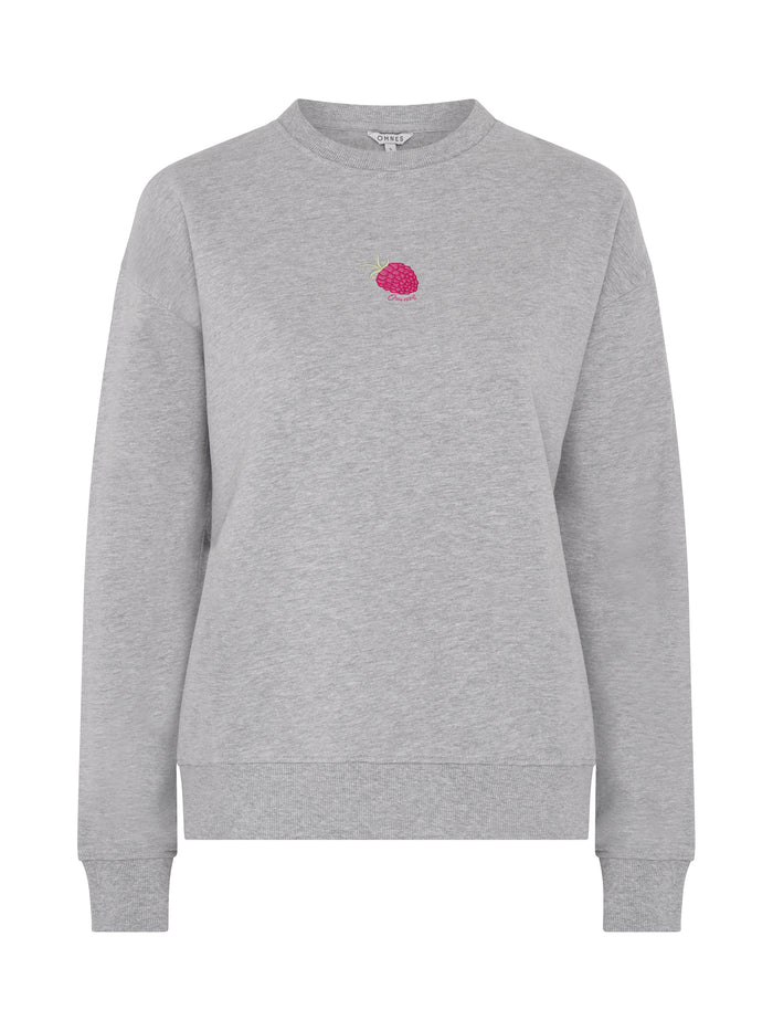 Raspberry Sweatshirt in Grey Marl