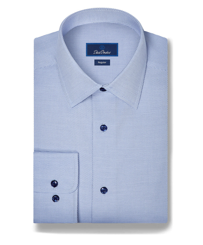 RBSP10004423 | Blue Micro Dobby Dress Shirt