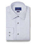 RBSP11854135 | White & Blue Windowpane Dress Shirt