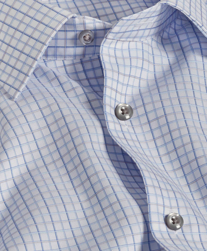 RBSP11854135 | White & Blue Windowpane Dress Shirt