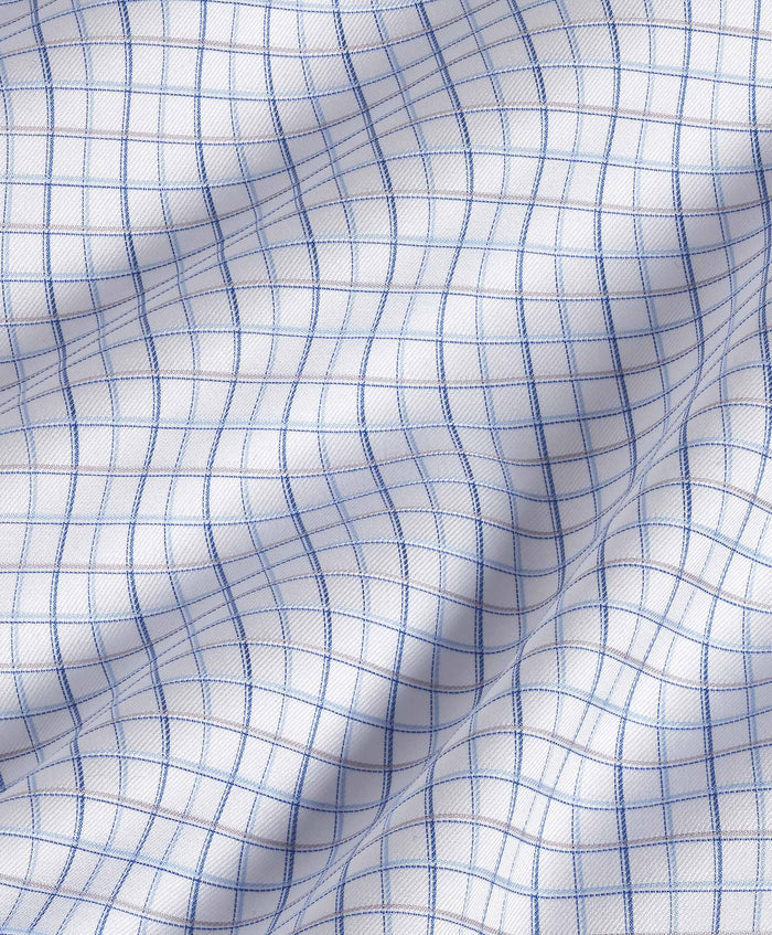 RBSP11854135 | White & Blue Windowpane Dress Shirt