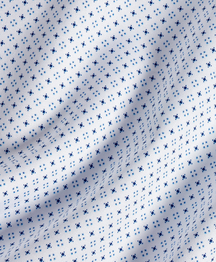 RBSP13206155 | White & Navy Micro Neat Print Dress Shirt