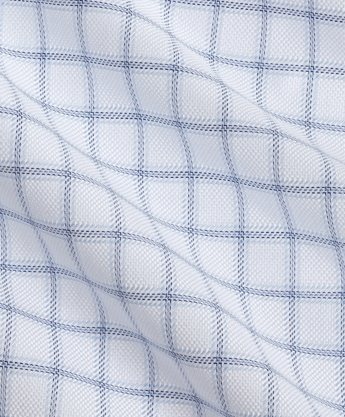 RBSP13810155 | White & Navy Windowpane Check Dress Shirt