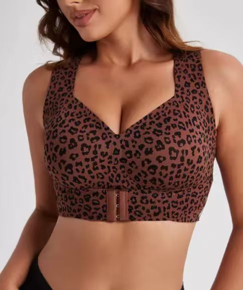 S / Dark brown leopard print