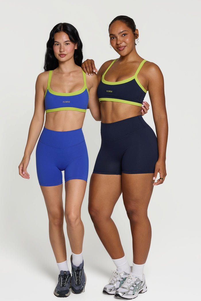 Reversible Impact Bra - Cobalt/Navy/Lime