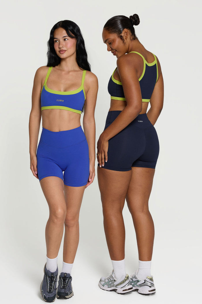 Reversible Impact Bra - Cobalt/Navy/Lime