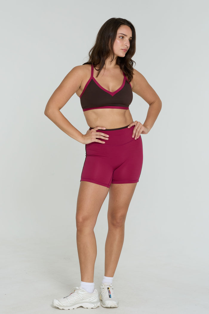 Reversible V-Neck Bra - Espresso/Crush - Navy/Crush