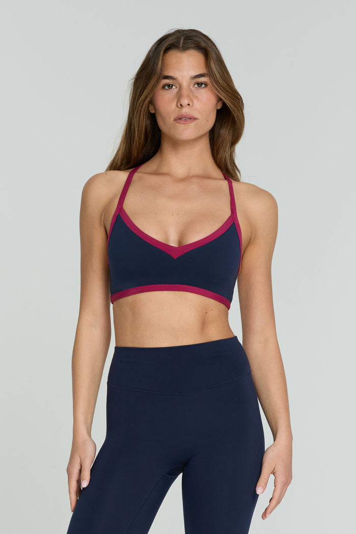 Reversible V-Neck Bra - Espresso/Crush - Navy/Crush