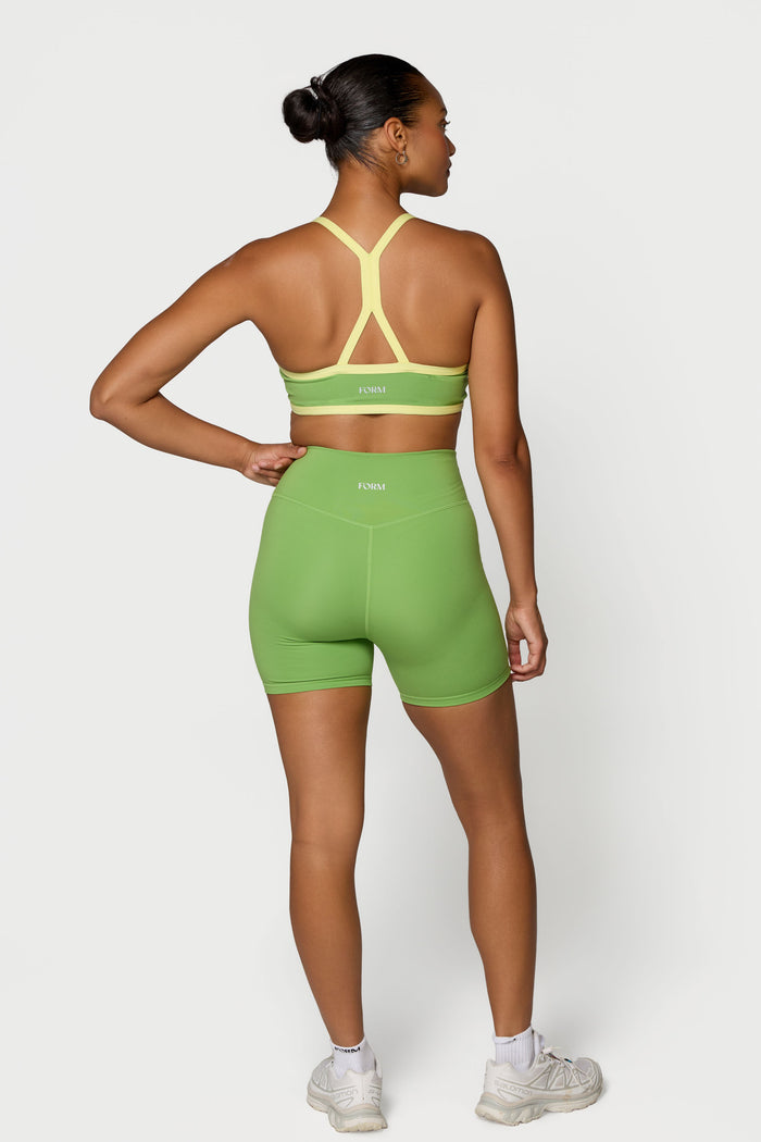 Reversible V-Neck Bra - Moss/Lemon - Navy/Lemon