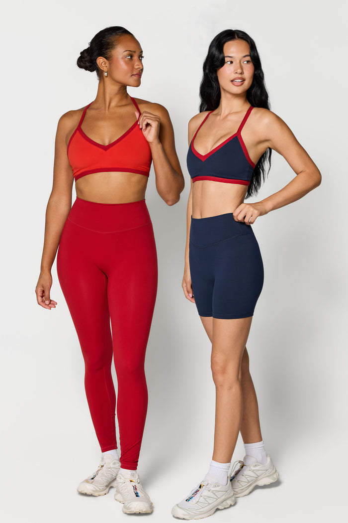 Reversible V-Neck Bra - Terracotta/Ruby - Navy/Ruby