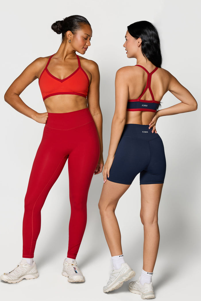 Reversible V-Neck Bra - Terracotta/Ruby - Navy/Ruby