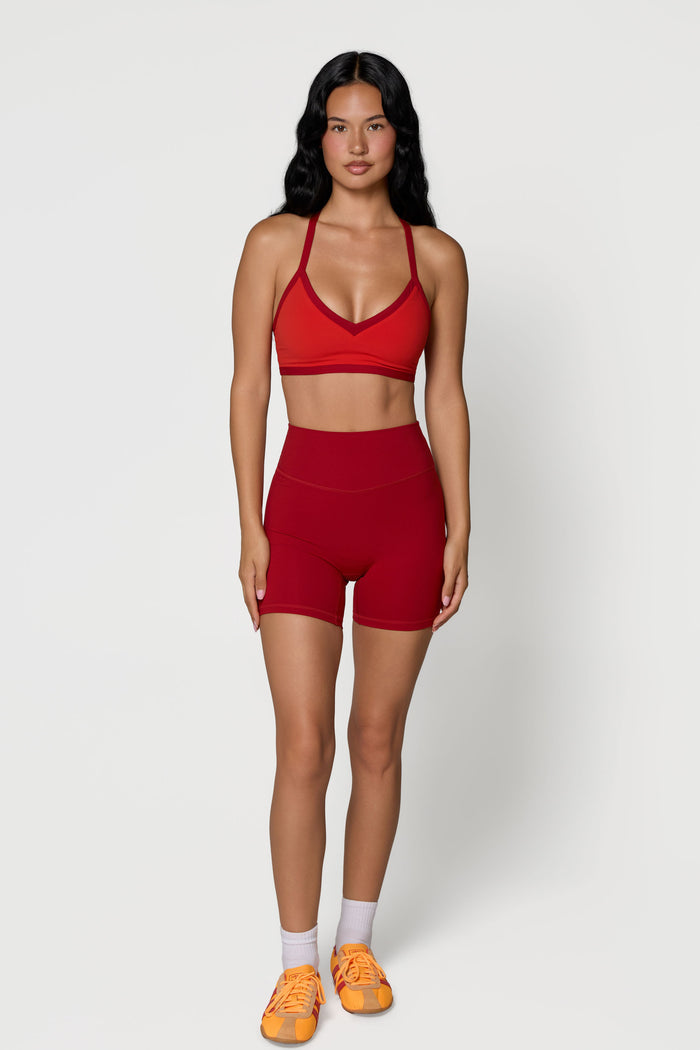 Reversible V-Neck Bra - Terracotta/Ruby - Navy/Ruby
