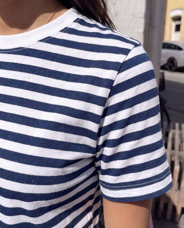 RIA STRIPE TEE - MARITIME BLUE [AI]