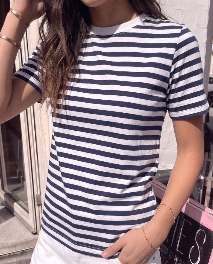 RIA STRIPE TEE - MARITIME BLUE [AI]