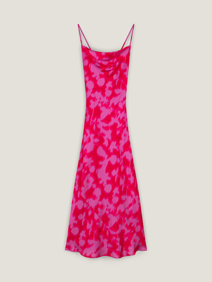 Riviera Dress in Blurred Floral Magenta
