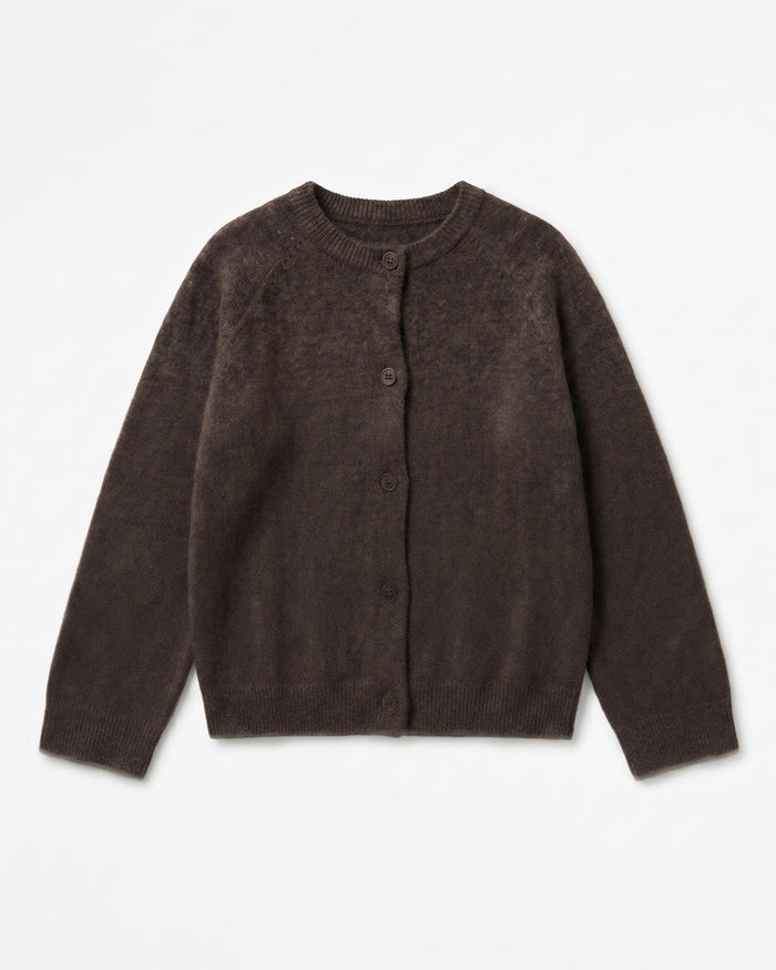 SADIE CARDIGAN i mørkebrun fra DinVintageShop