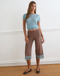 Image of Satomi Capri in Lace Trim Cupro Mink