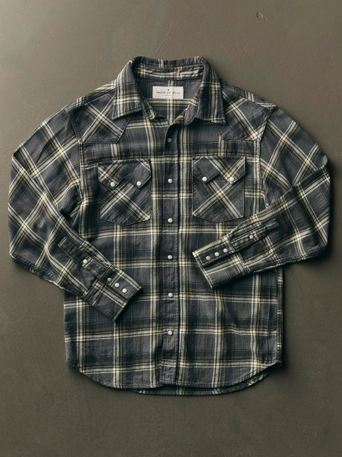Dark Slate Gray sawtooth pearl snap in caldera