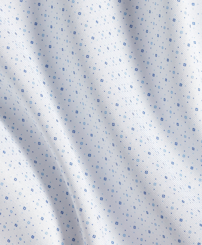 SBSP13200135 | White & Blue Micro Neat Print Stretch Dress Shirt
