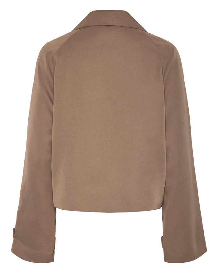 SCARLETT SHORT TRENCHCOAT - BROWN LENTIL
