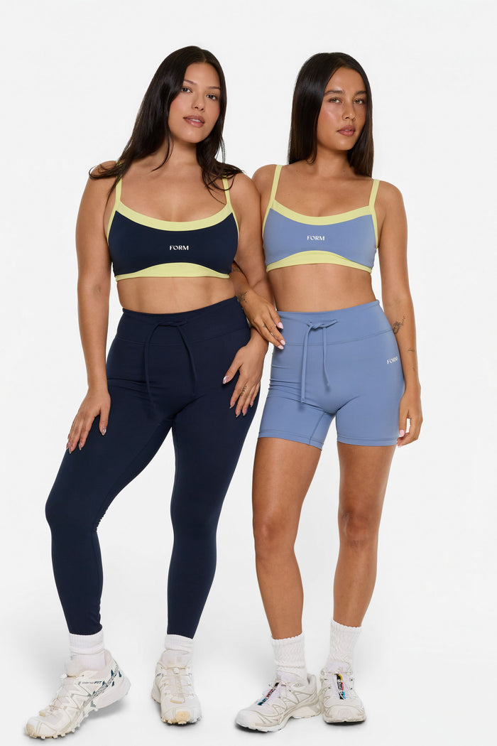 Scoop Contrast Bra - Navy/Lemon