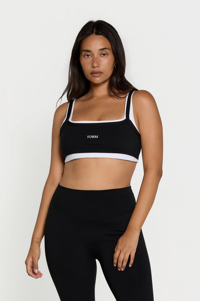 Scoop Layered Bra - Black/White