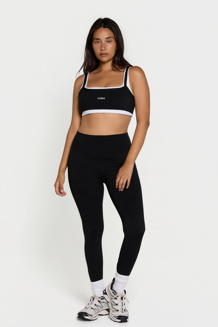 Scoop Layered Bra - Black/White