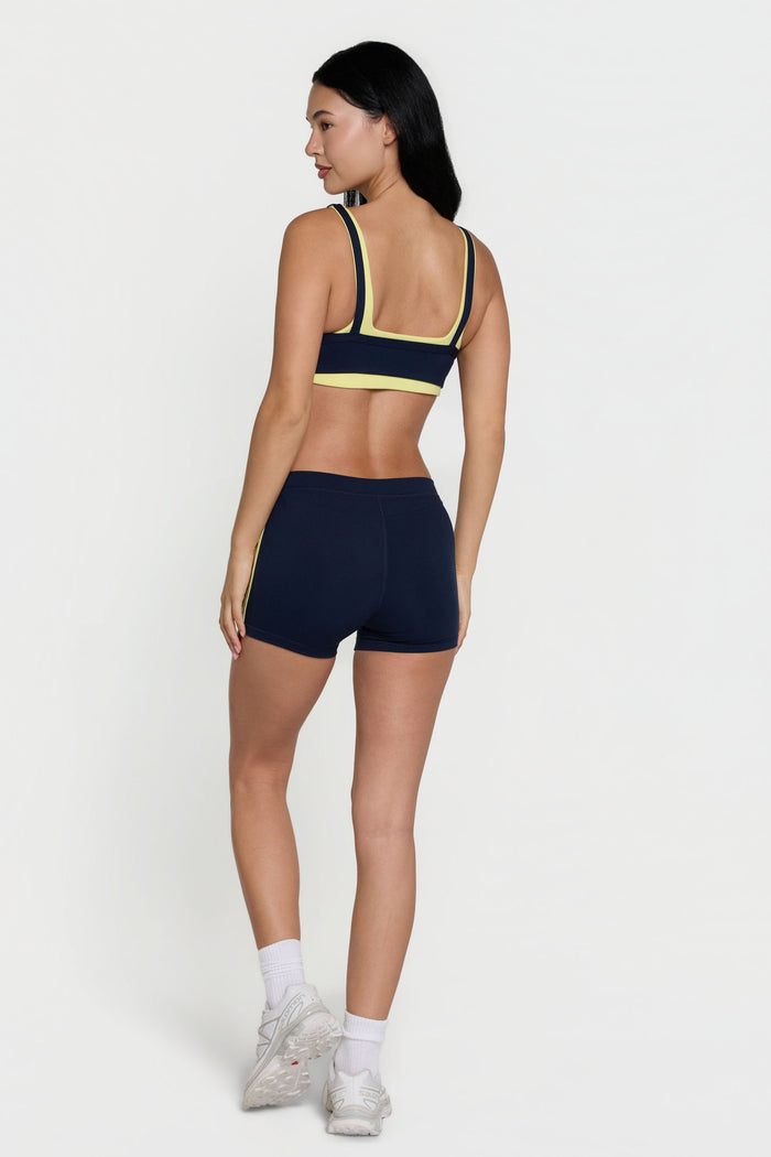 Scoop Layered Bra - Navy/Lemon