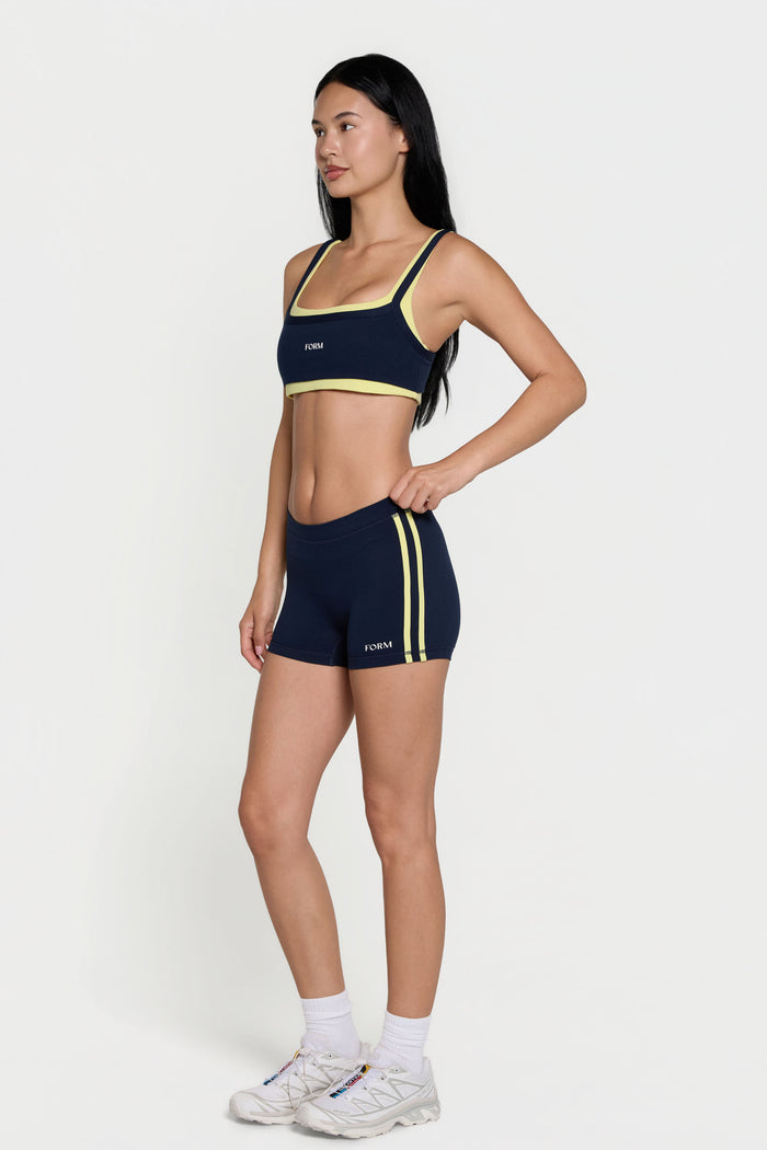 Scoop Layered Bra - Navy/Lemon