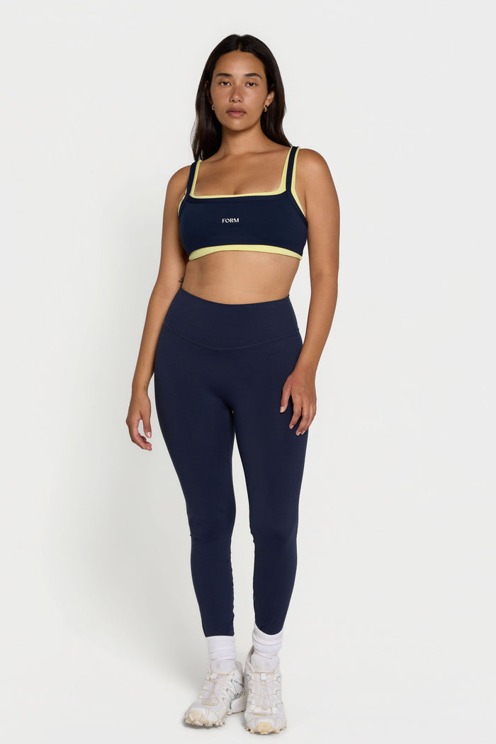 Scoop Layered Bra - Navy/Lemon