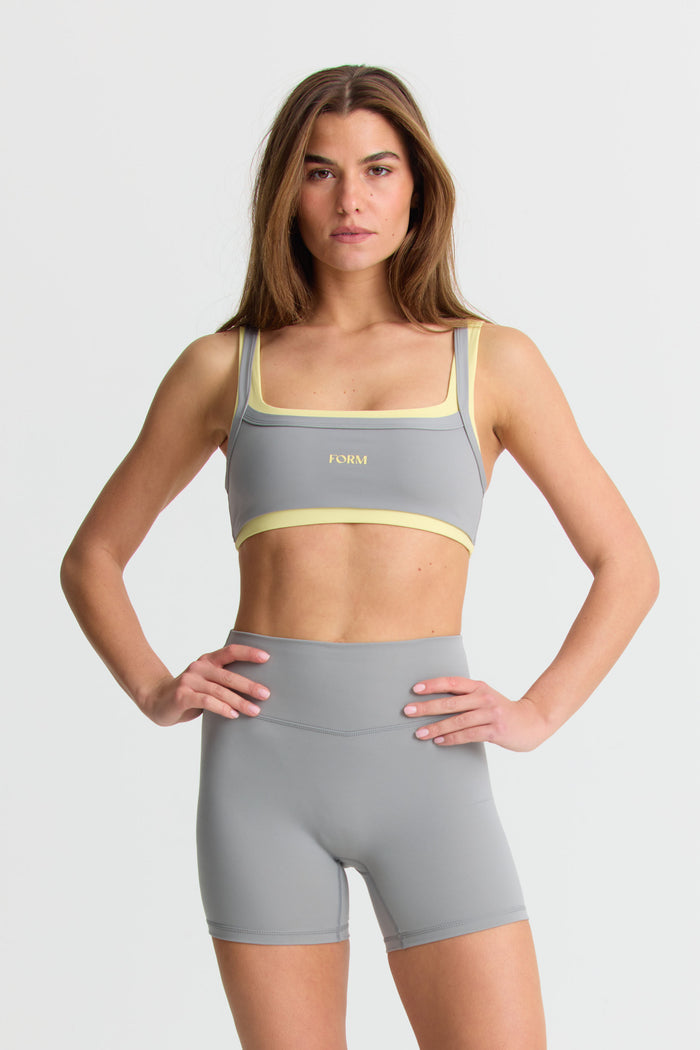 Scoop Layered Bra - Slate/Lemon