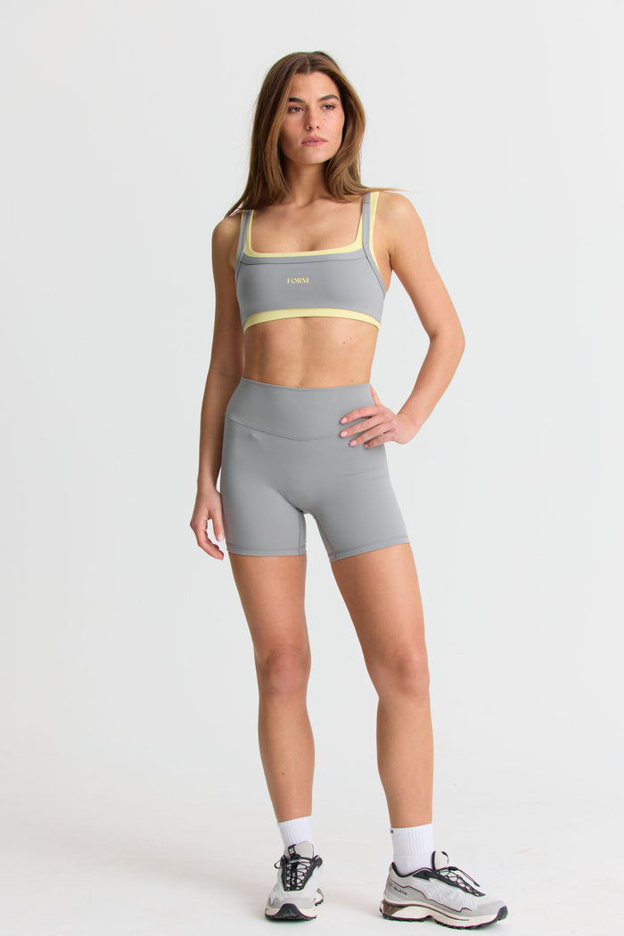 Scoop Layered Bra - Slate/Lemon