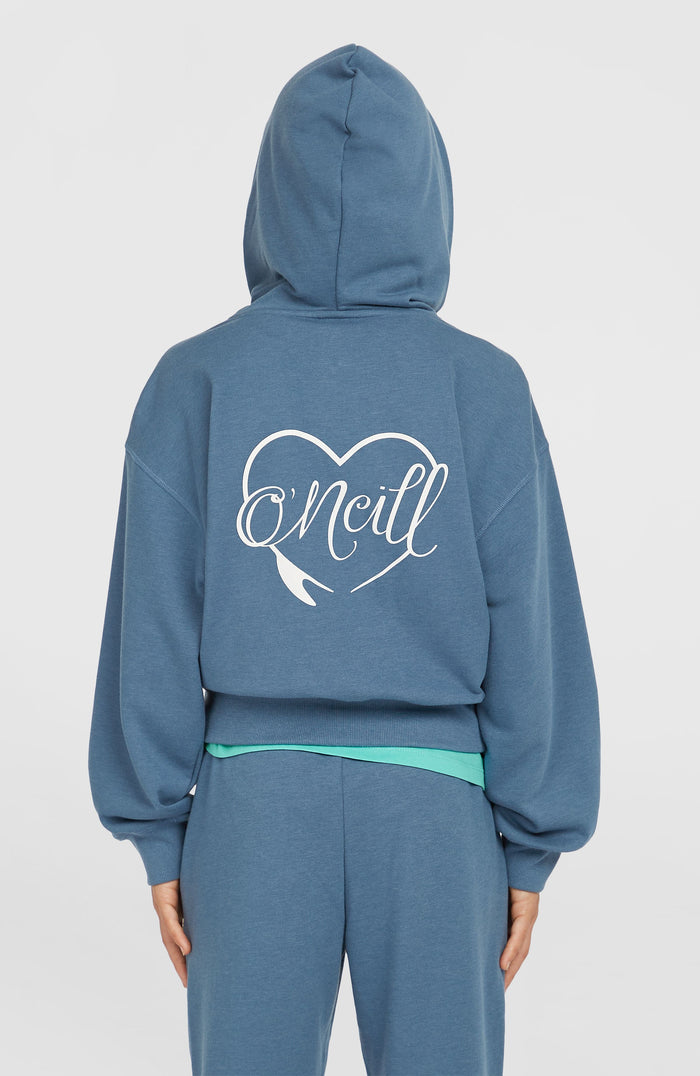 Script Falf-Zip Hoodie | Copen Blue