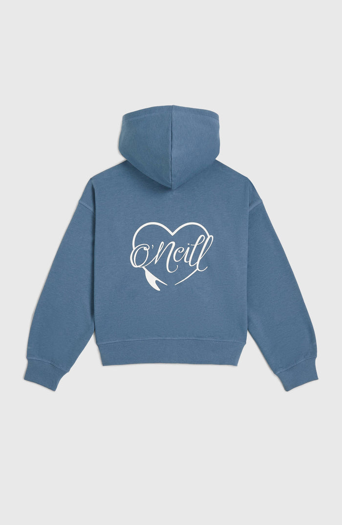 Script Falf-Zip Hoodie | Copen Blue