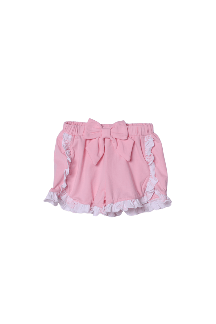 The Smocked Flamingo Apparel & Accessories Seaside Crab Pink Ruffle Short Set