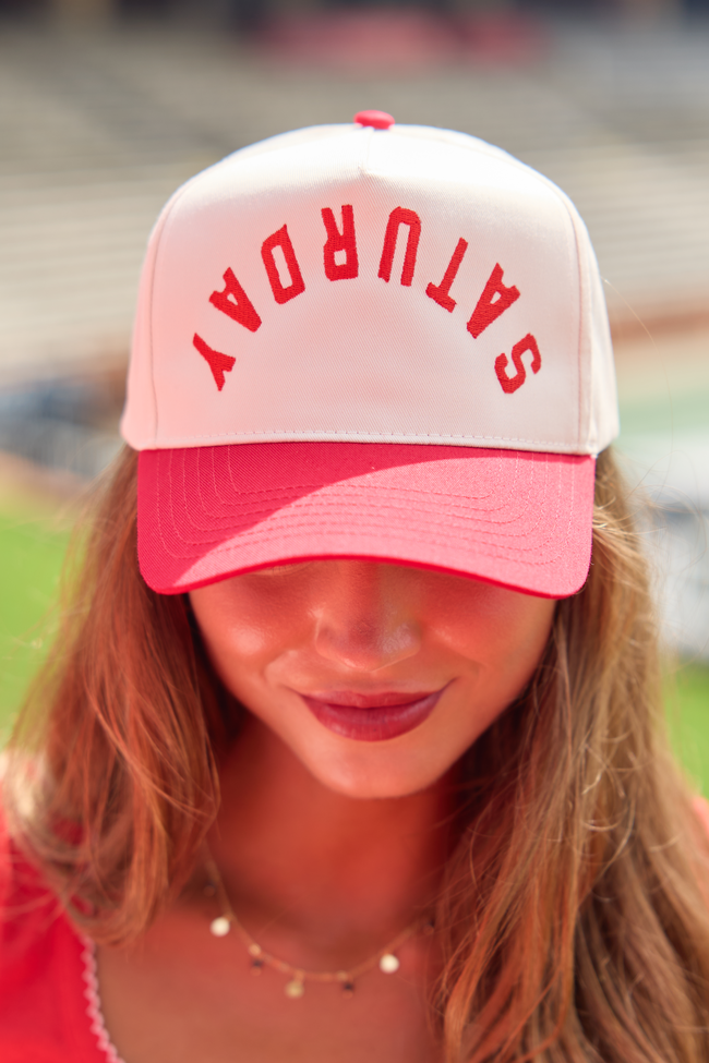 See You Saturday Red Embroidered Trucker Hat