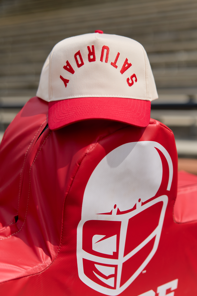 See You Saturday Red Embroidered Trucker Hat