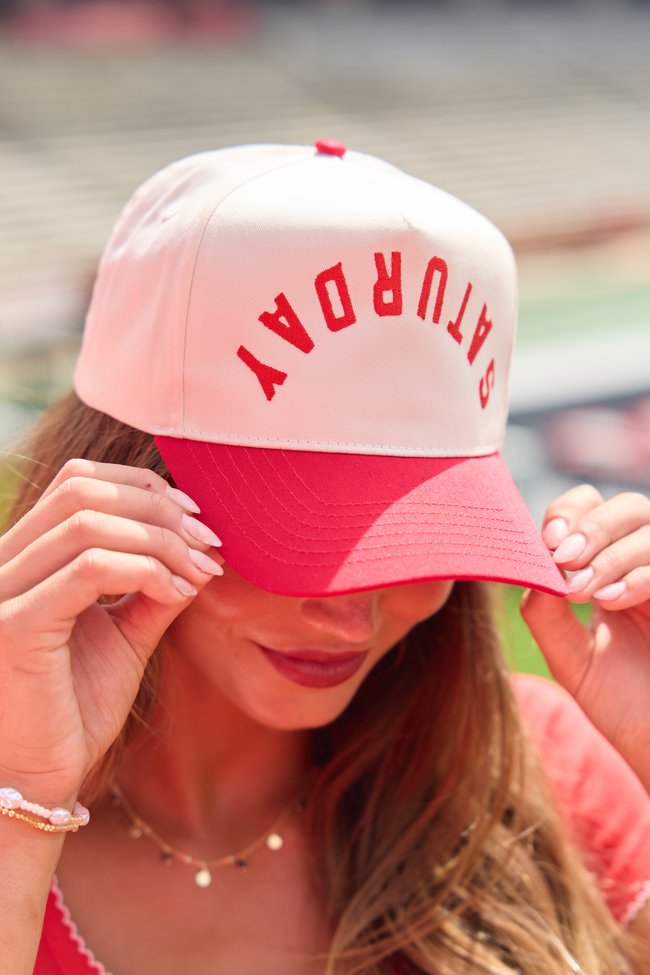 See You Saturday Red Embroidered Trucker Hat