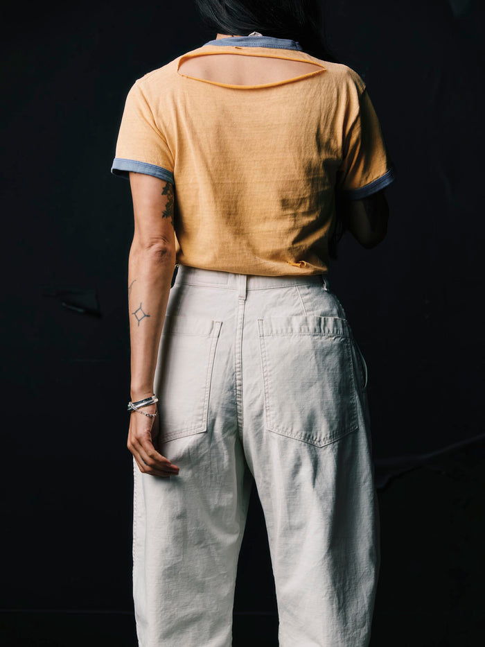 Black service trouser in bone