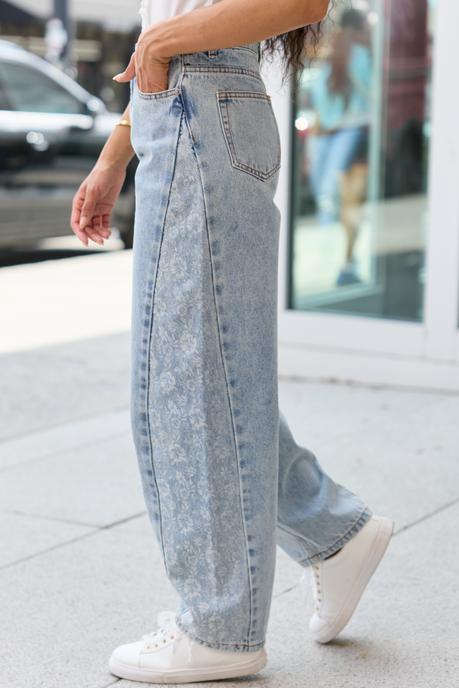 Sevyn Floral Barrel Print Jeans FINAL SALE