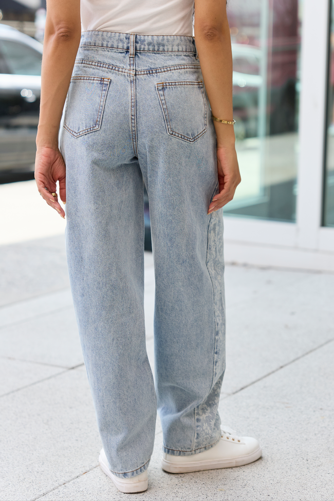 Sevyn Floral Barrel Print Jeans FINAL SALE
