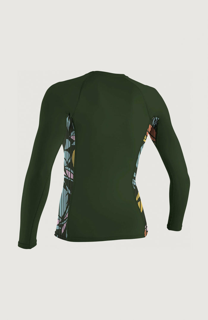 Side Print Long Sleeve Rash Guard | Dark Green