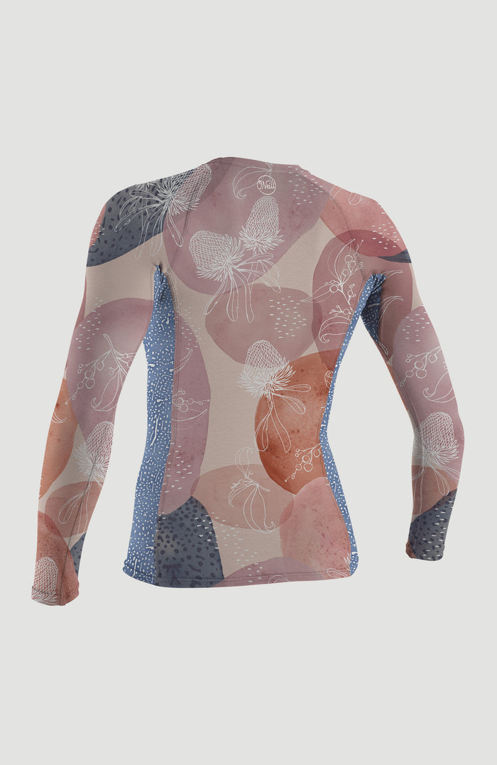 Side Print Long Sleeve Rash Guard | DESERT BLOOM/DRIFT BLUE