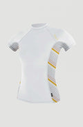 Side Print Short Sleeve Rash Guard | White