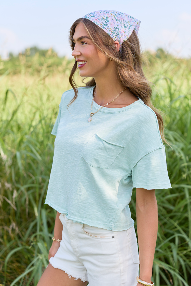 Simple Moments Mint Short Sleeve Knit Top