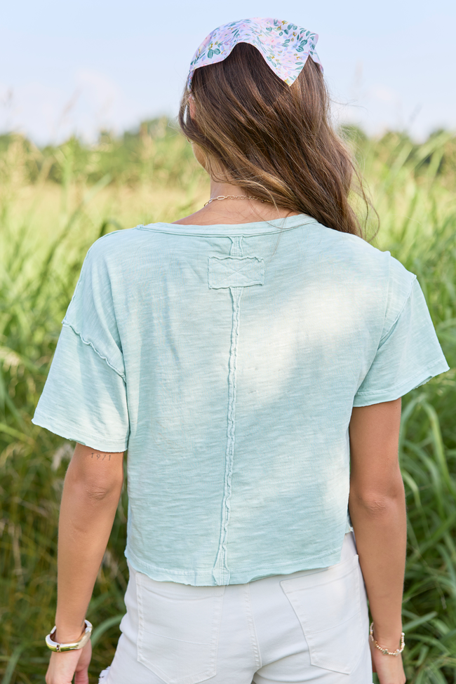 Simple Moments Mint Short Sleeve Knit Top