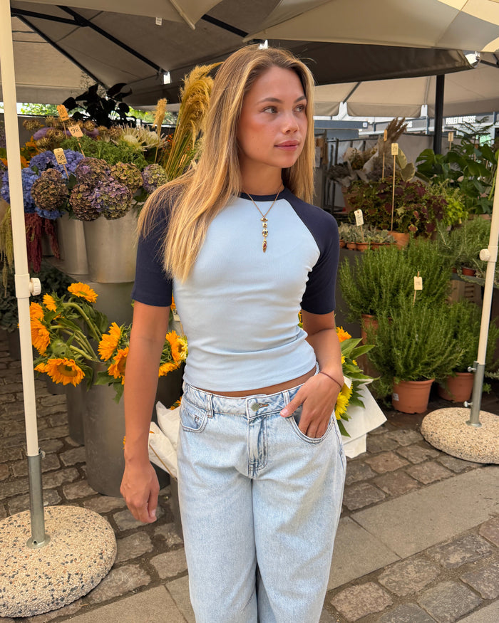 SINE 3/4 TOP - NAVY/LIGHT BLUE