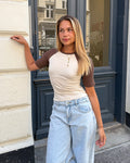 SINE 3/4 TOP - SAND/BROWN