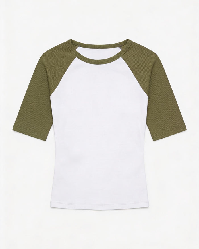 SINE 3/4 TOP - WHITE/ARMY