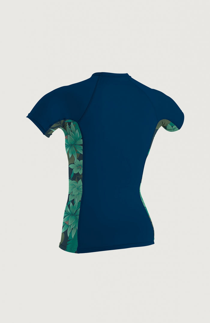 Skins Side Print Short Sleeve Rash Guard Womens | Dark Blue